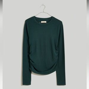 Madewell Brushed Jersey Ruched Long-Sleeve Tee